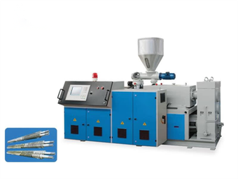 Конічний двошнековий екструдер